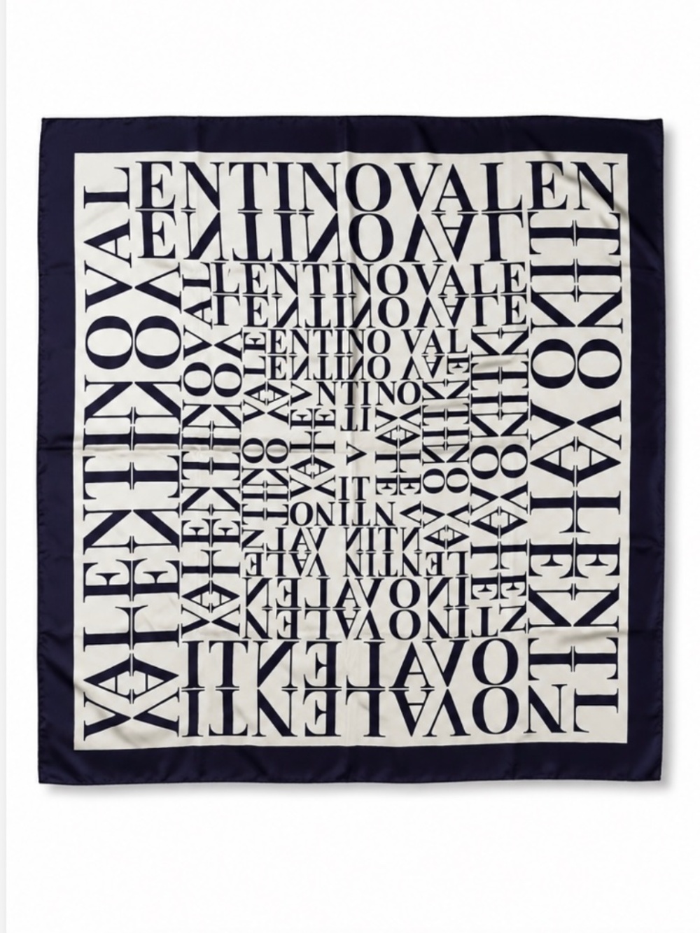 Valentino Signature Print Silk Square Scarf NWT